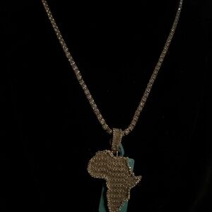 Sterling Silver Necklace with Africa Pendant